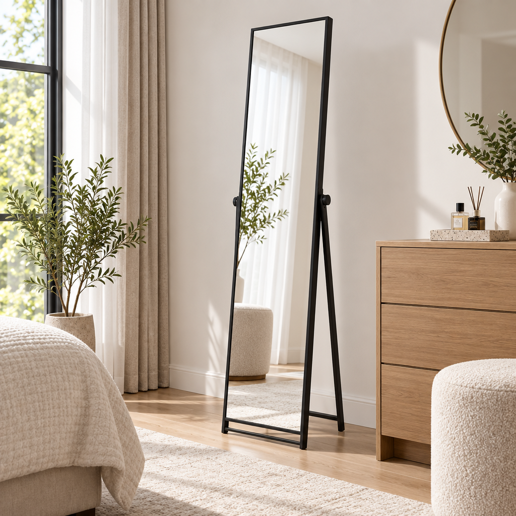 Torvqli™ Minimal Narrow-Frame Standing Dressing Mirror main image 02