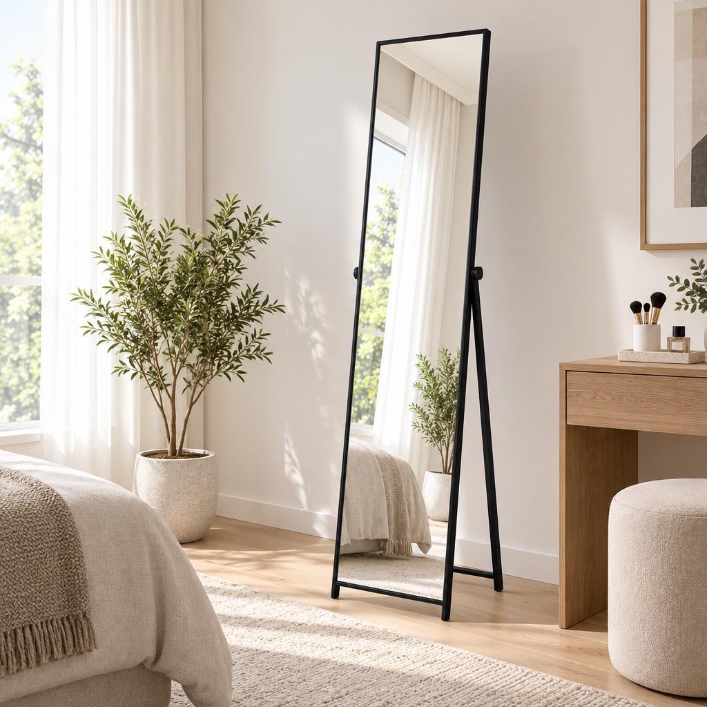 Torvqli™ Minimal Narrow-Frame Standing Dressing Mirror main image 05