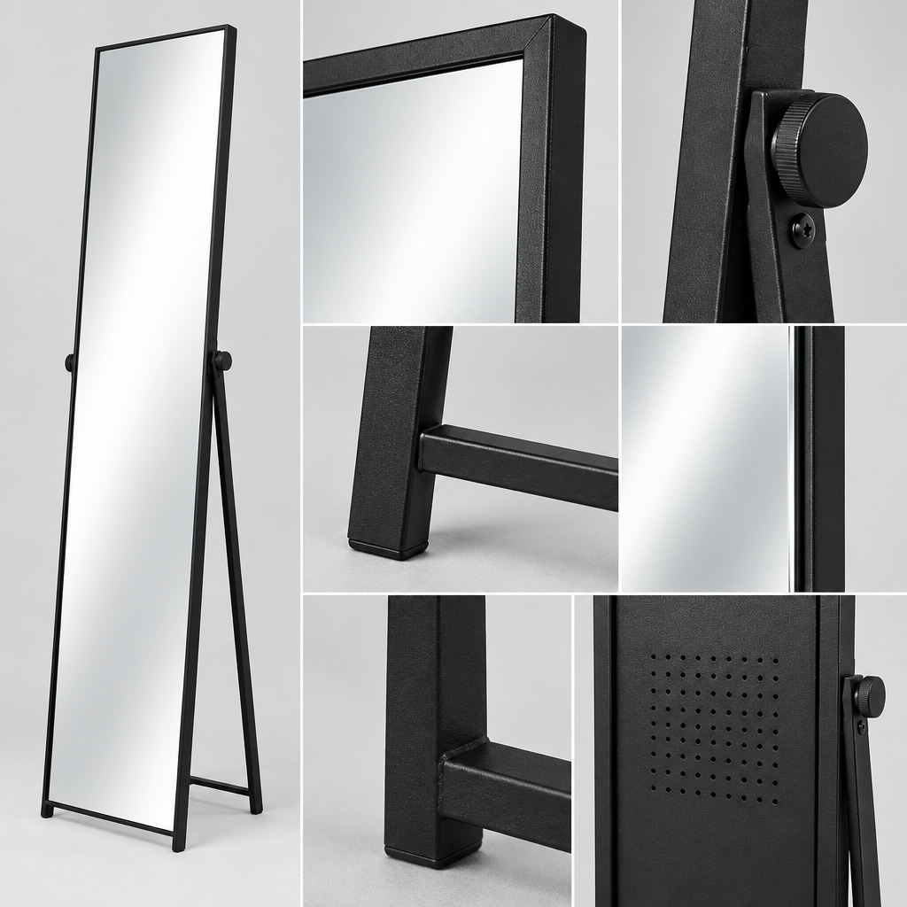 Torvqli™ Minimal Narrow-Frame Standing Dressing Mirror main image 06