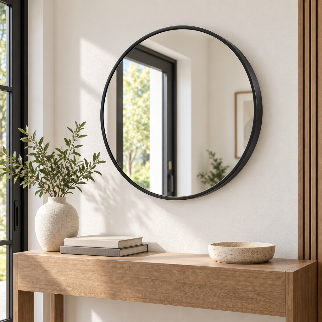 Torvqli™ Round Metal Frame Wall Mirror main image 05