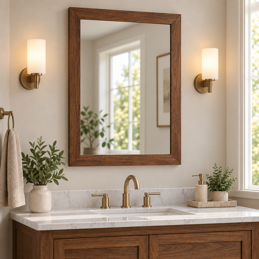Torvqli™ Wooden Frame Decorative Wall Mirror main image 02