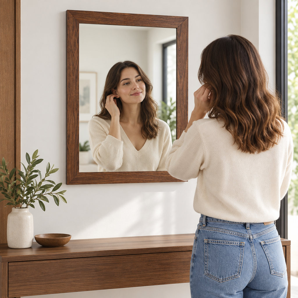 Torvqli™ Wooden Frame Decorative Wall Mirror main image 04