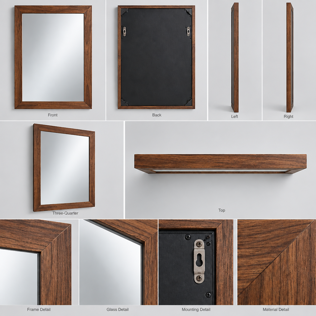 Torvqli™ Wooden Frame Decorative Wall Mirror main image 06