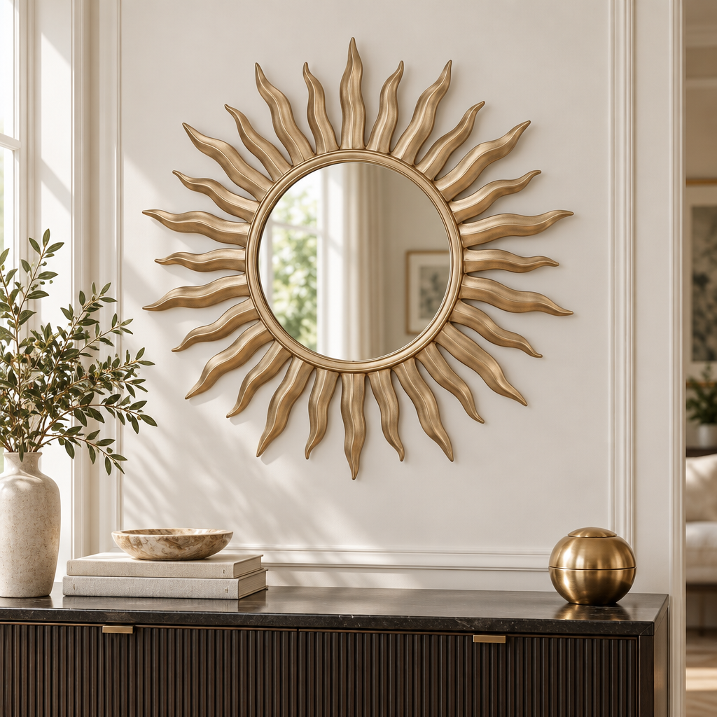 Torvqli™ Sunburst Metal Decorative Mirror main image 02