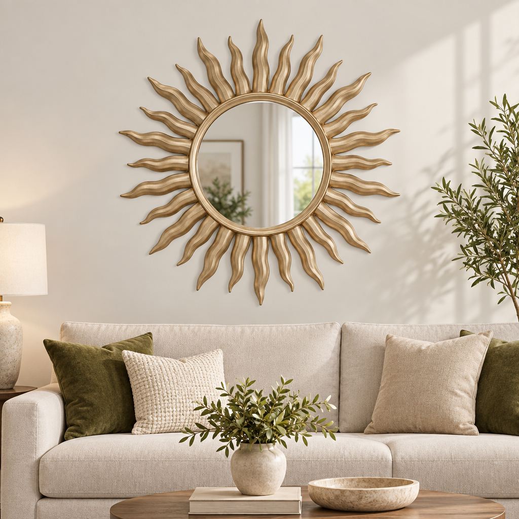 Torvqli™ Sunburst Metal Decorative Mirror main image 04