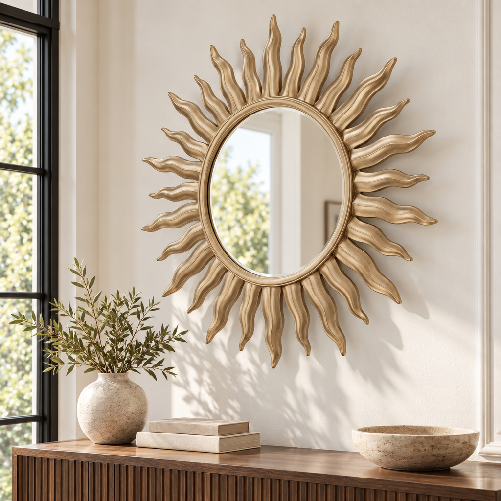 Torvqli™ Sunburst Metal Decorative Mirror main image 05