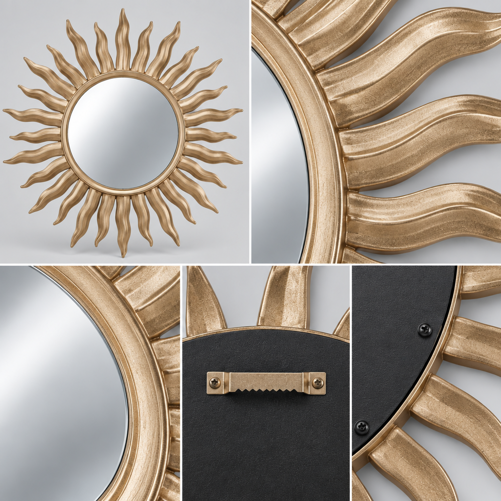 Torvqli™ Sunburst Metal Decorative Mirror main image 06