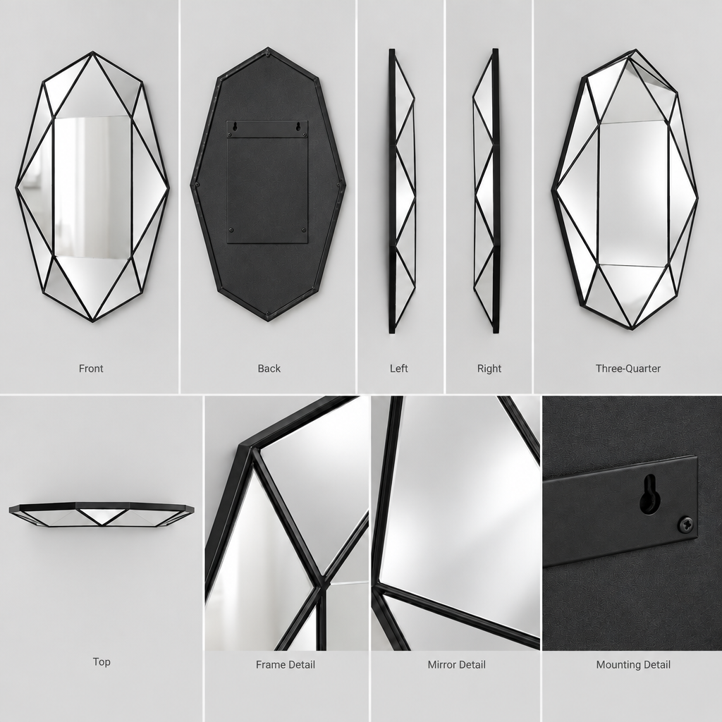 Torvqli™ Geometric Wall Decorative Mirror main image 06