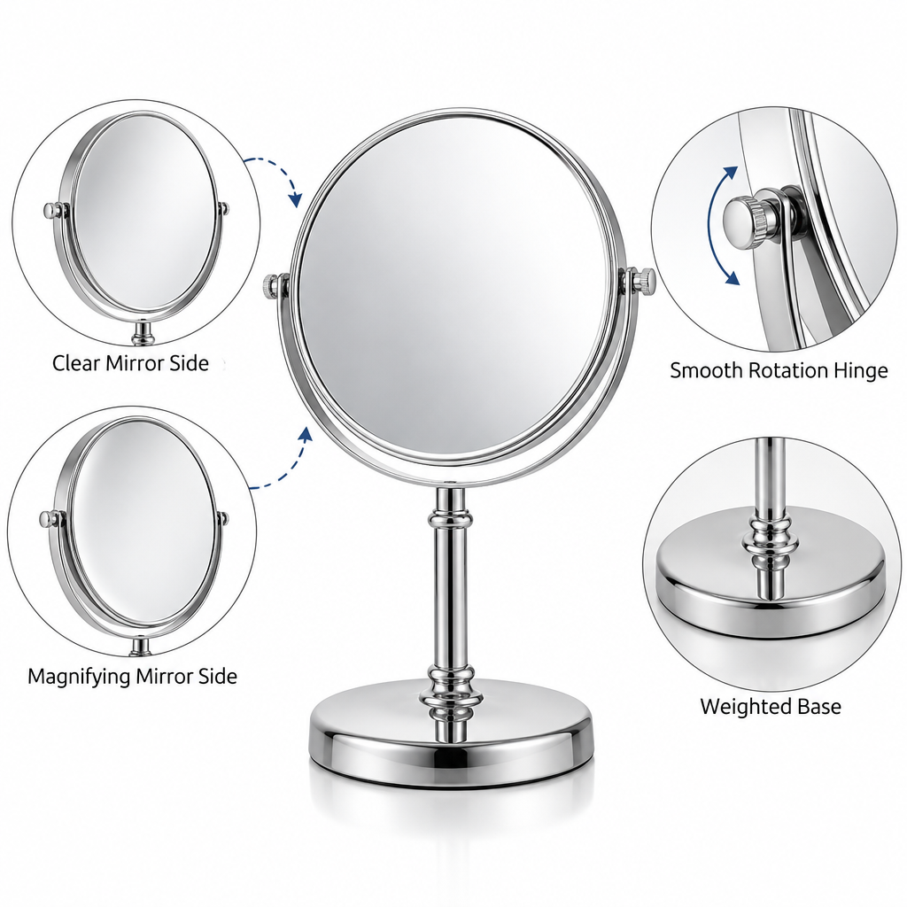 Torvqli™ Double-Sided Magnifying Table Mirror main image 03
