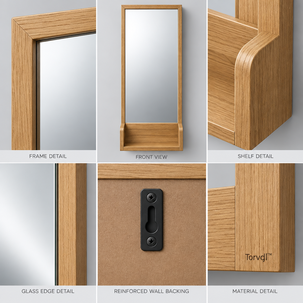 Torvqli™ Entryway Mirror with Storage Shelf main image 03