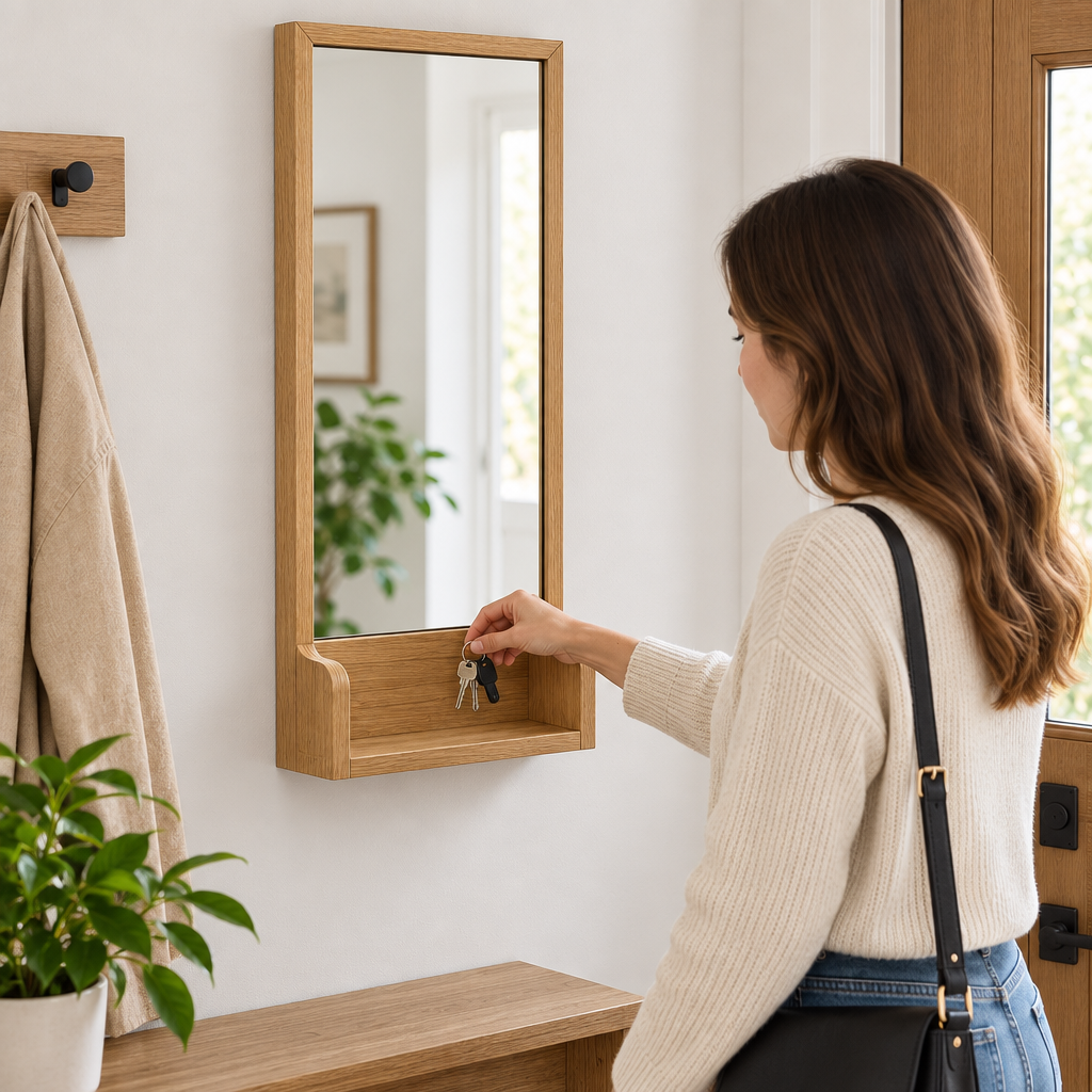 Torvqli™ Entryway Mirror with Storage Shelf main image 04
